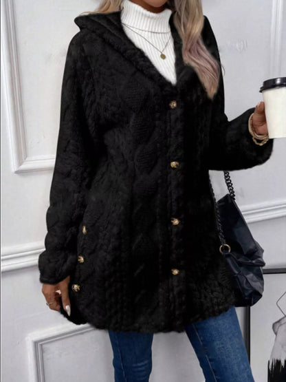 Warm Winter Coat with Buttons for Women