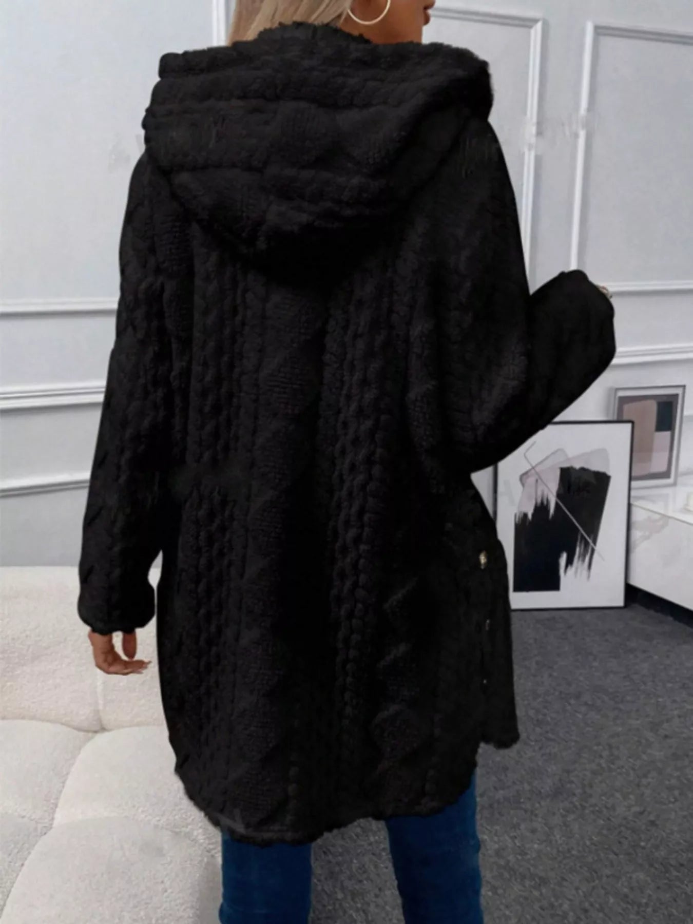 Warm Winter Coat with Buttons for Women