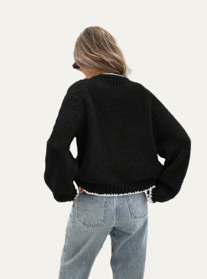 Ladies' Ruffled Tie-Front Short Cardigan