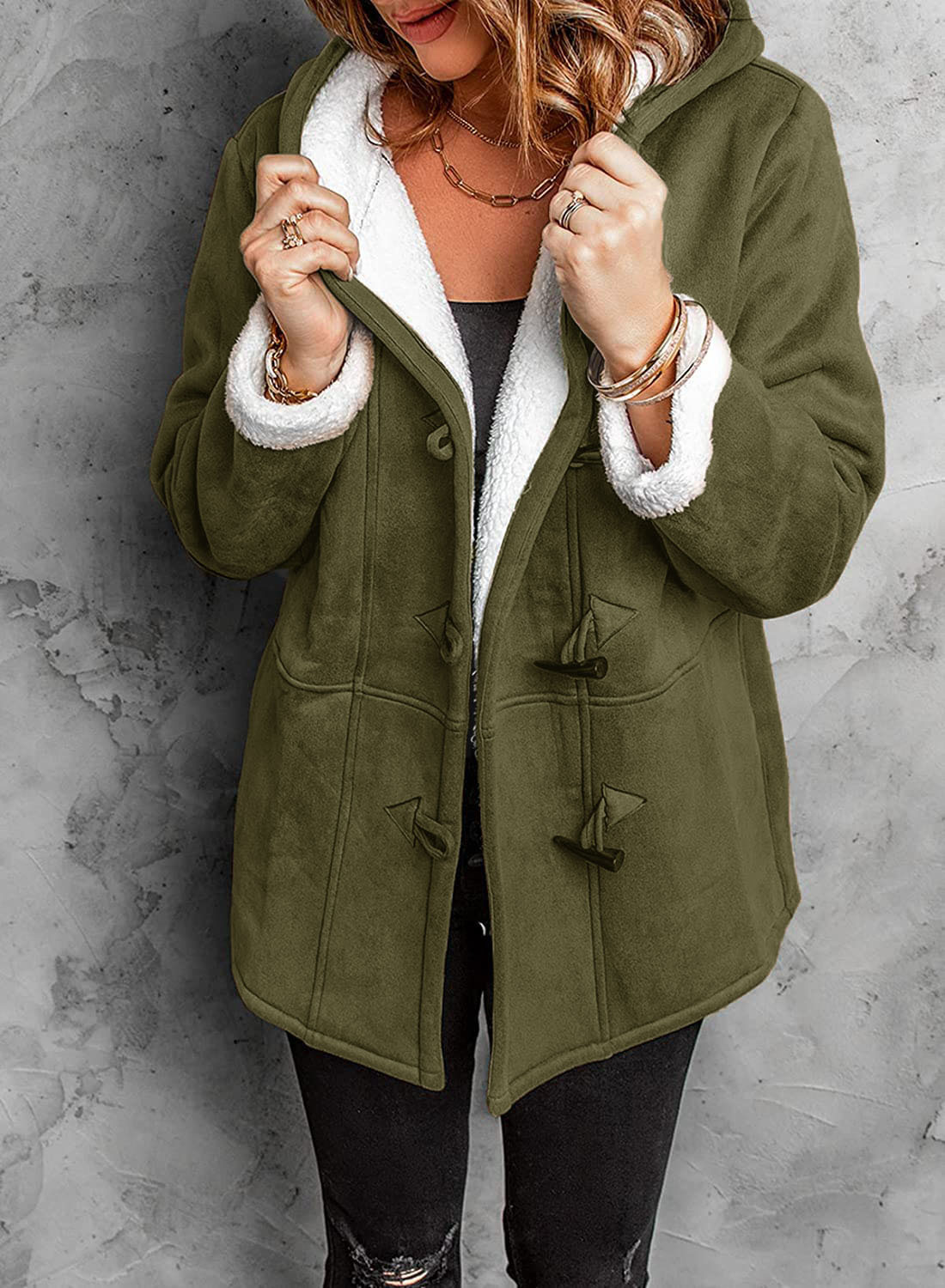 Women's Faux Suede Parka Coat with Soft Insulation