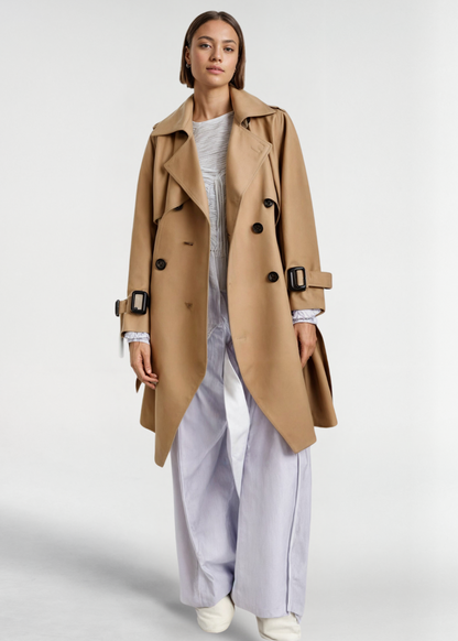 Classic Women's Long Trench Coat - OutfitLondon