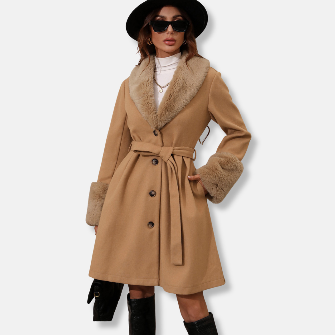 Luxury Faux Fur Lined Trench Coat