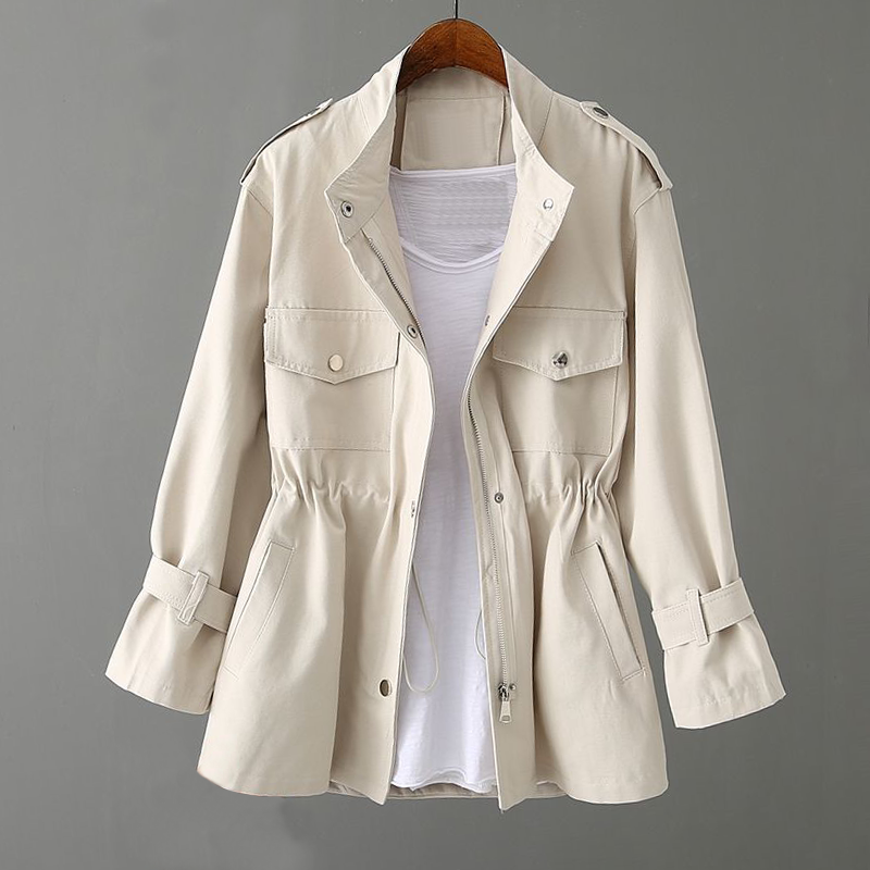 Classic Women's Trench Coat - Waterproof Slim Fit Jacket