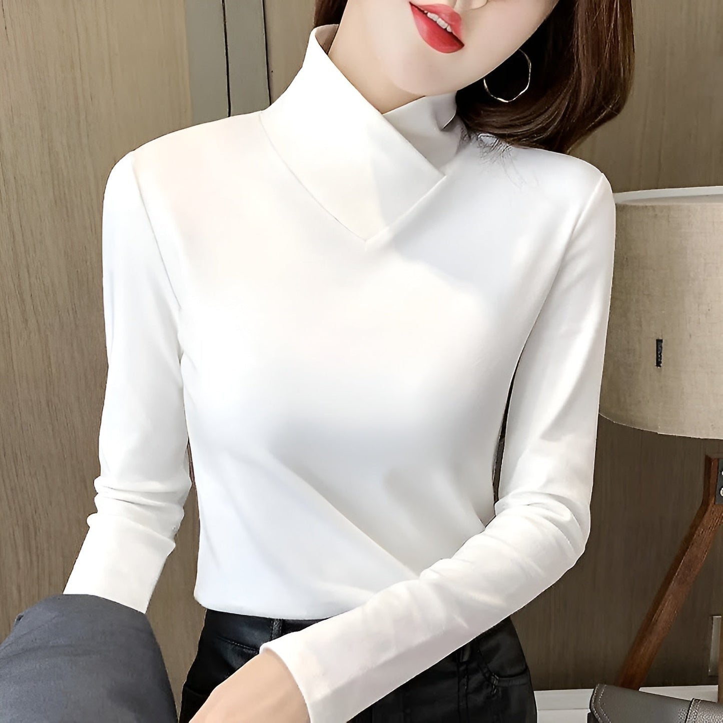 Women's Simple Round Neck Casual Long Top - OutfitLondon