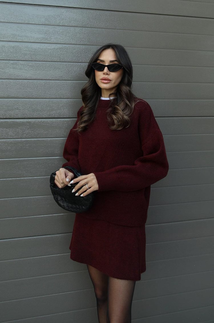 Cozy Knit Sweater and Skirt Outfit Set