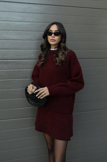 Cozy Knit Sweater and Skirt Outfit Set