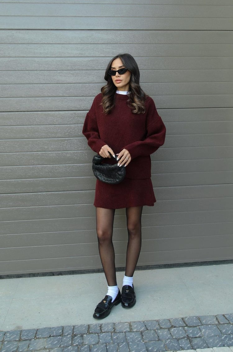 Cozy Knit Sweater and Skirt Outfit Set
