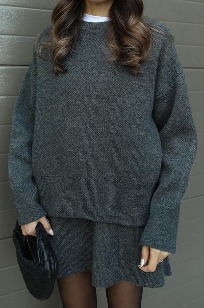 Cozy Knit Sweater and Skirt Outfit Set