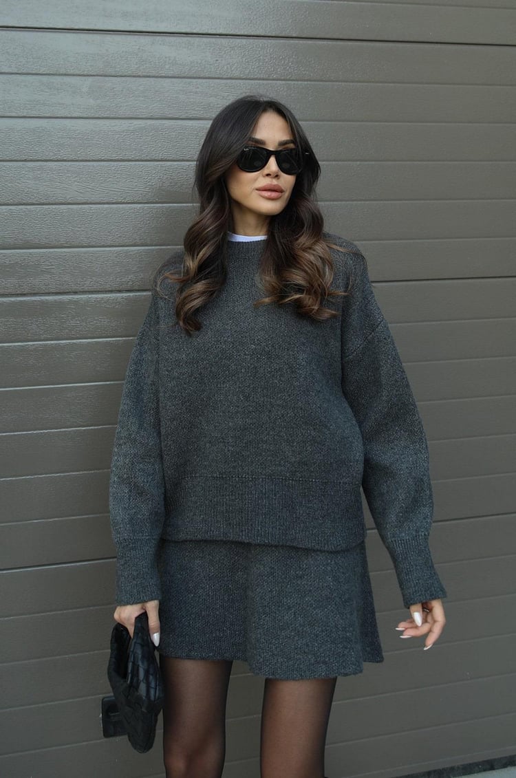 Cozy Knit Sweater and Skirt Outfit Set