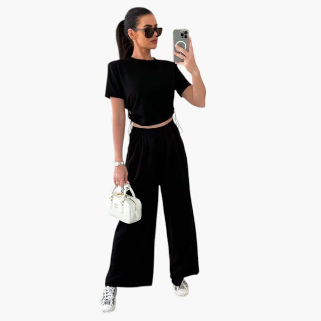 Women's Casual Wide Leg Two-Piece Set