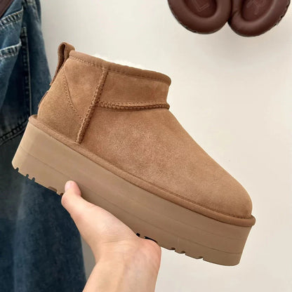 Warm Faux Fur Ankle Boots for Women - OutfitLondon