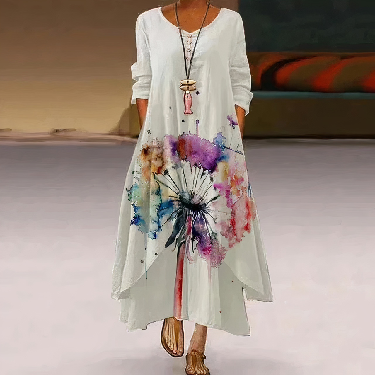 Women's Pretty Flower Fit Dress