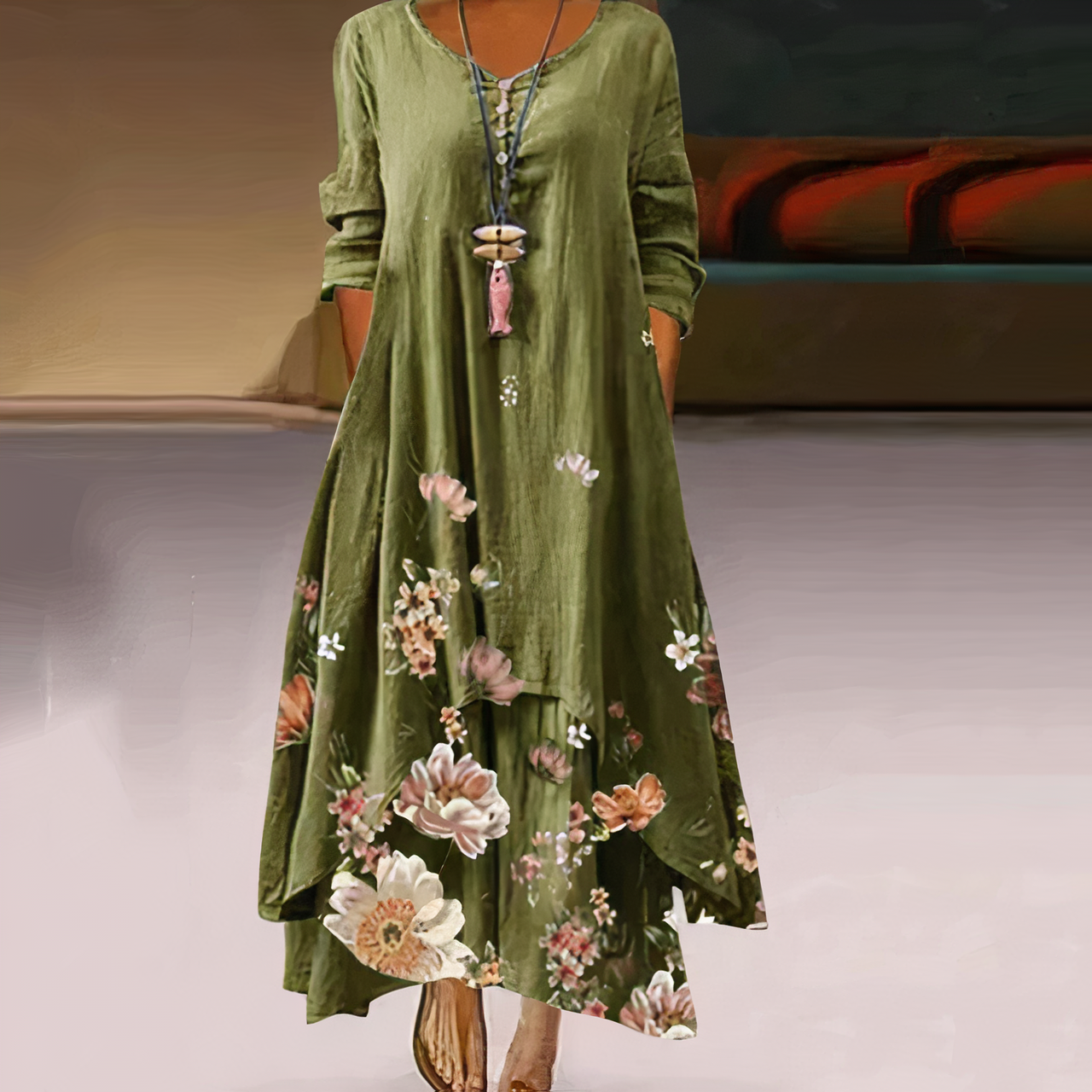 Women's Pretty Flower Fit Dress