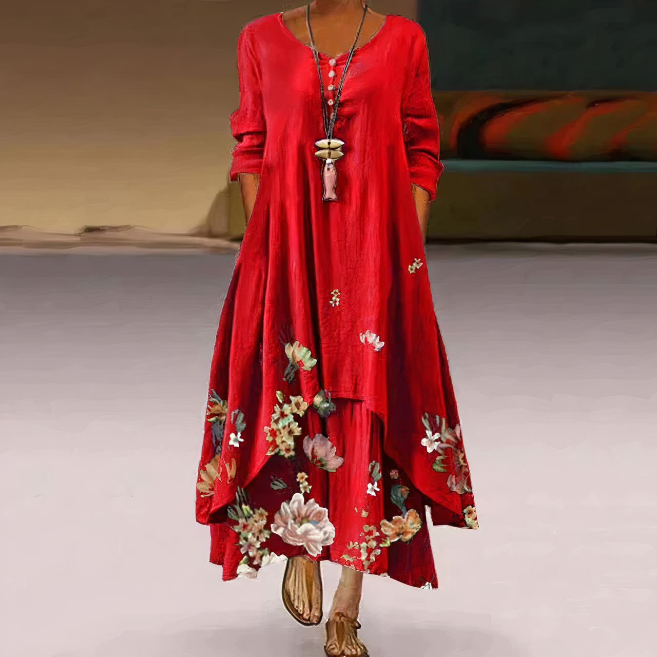 Women's Pretty Flower Fit Dress