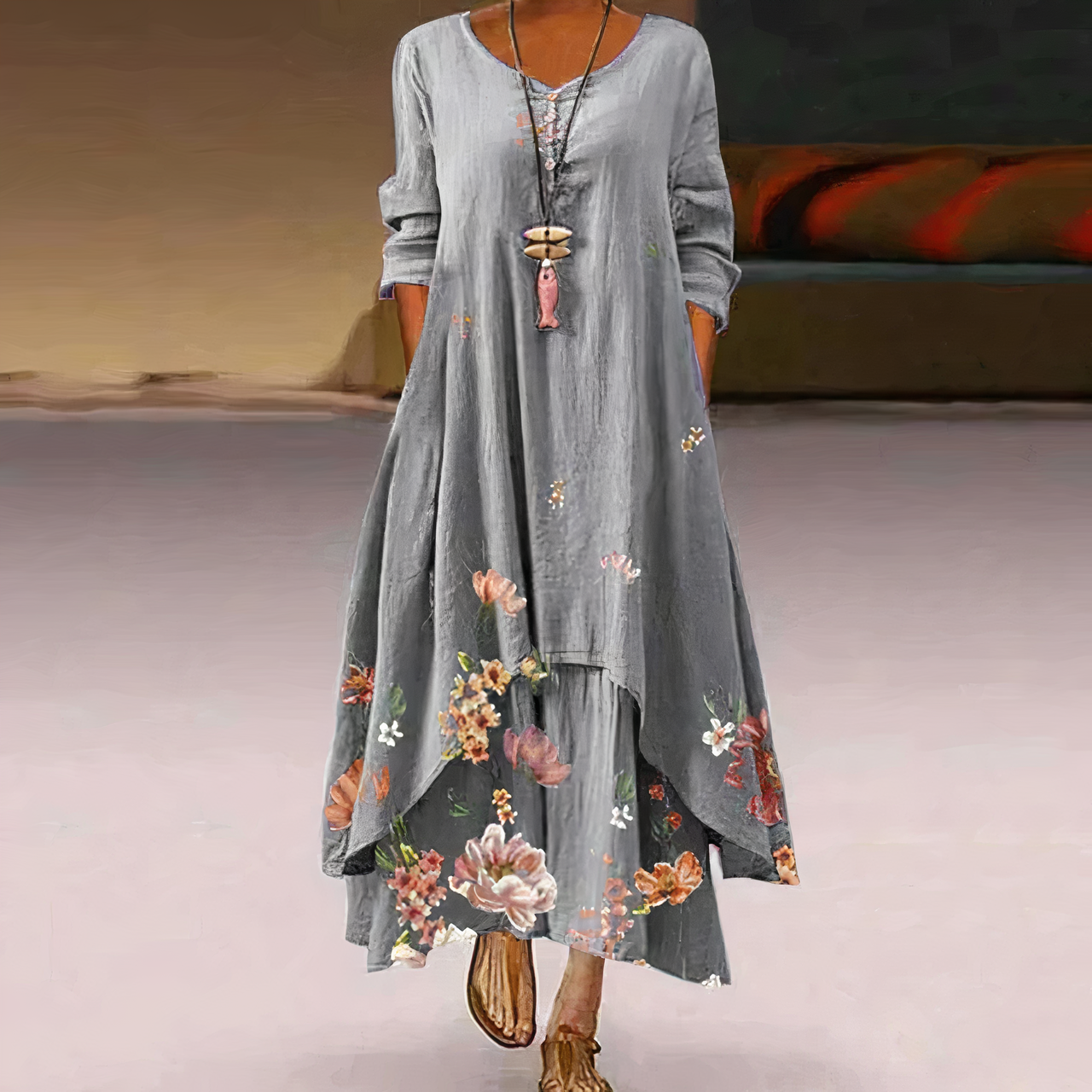 Women's Pretty Flower Fit Dress