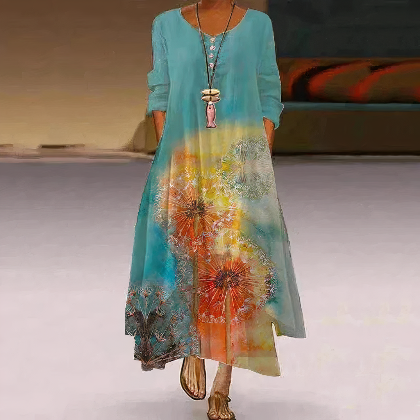 Women's Pretty Flower Fit Dress
