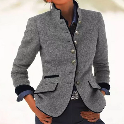 Classic Ladies Long Sleeved High Neck Coat