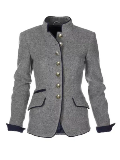 Classic Ladies Long Sleeved High Neck Coat