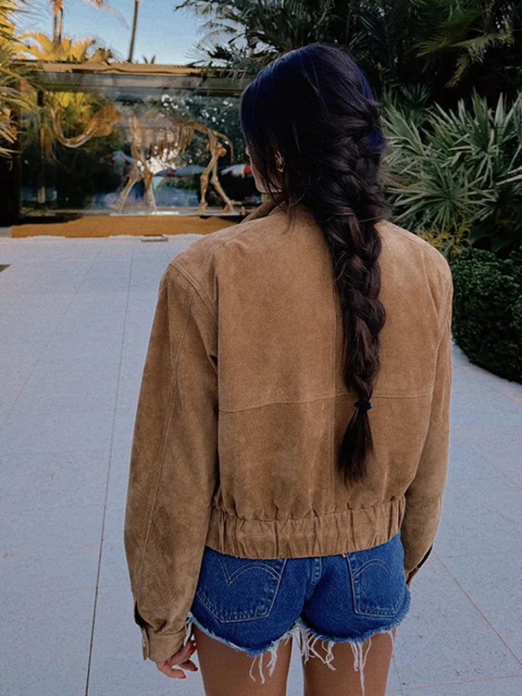 Classic Suede Women's Biker Jacket