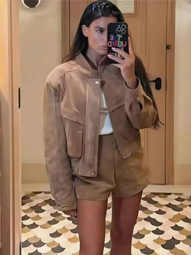 Classic Suede Women's Biker Jacket