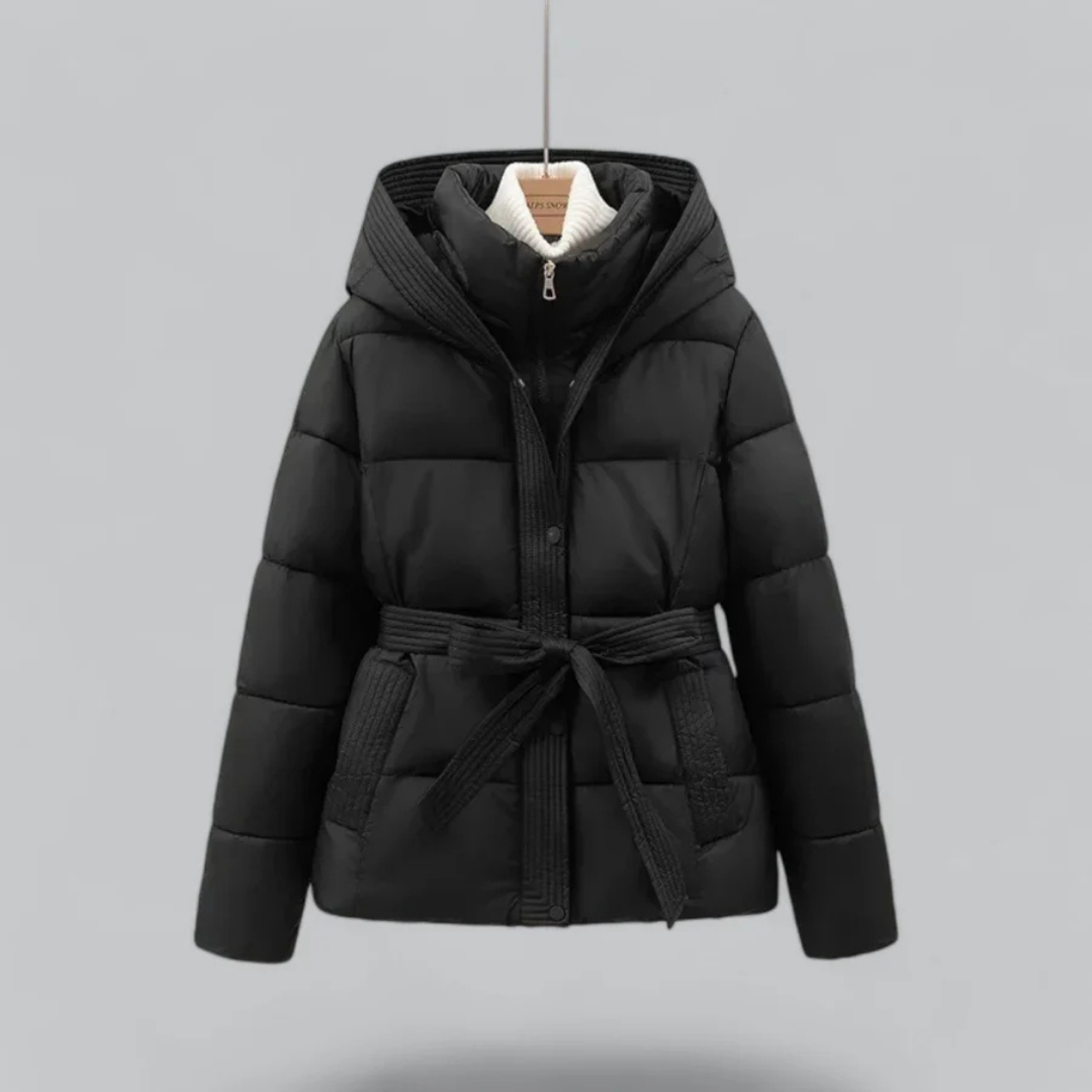 Cozy Fitted Hooded Puffer Coat for Women's Winter - OutfitLondon