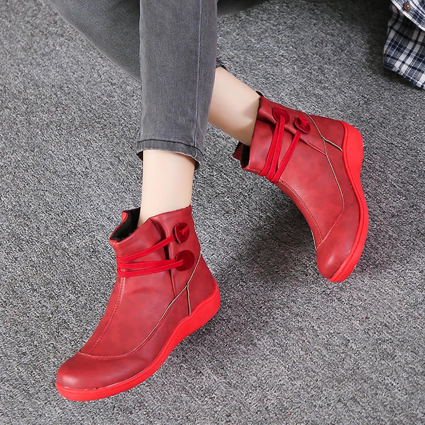 Warm Waterproof Leather Ankle Boots - OutfitLondon