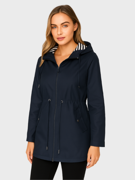 Waterproof Women's Raincoat - Adjustable Slim Fit Jacket - OutfitLondon