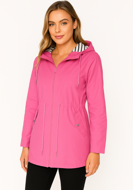 Waterproof Women's Raincoat - Adjustable Slim Fit Jacket