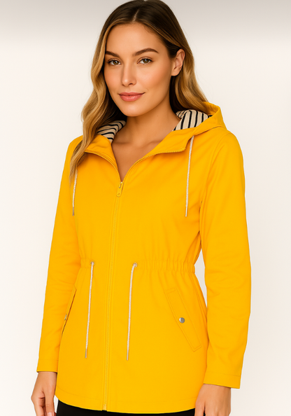 Waterproof Women's Raincoat - Adjustable Slim Fit Jacket