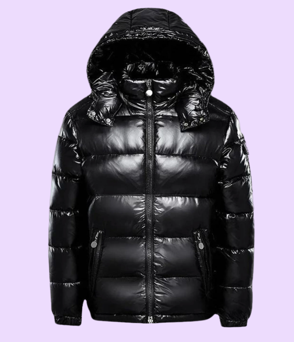 Shiny Water Resistant Parka Coat