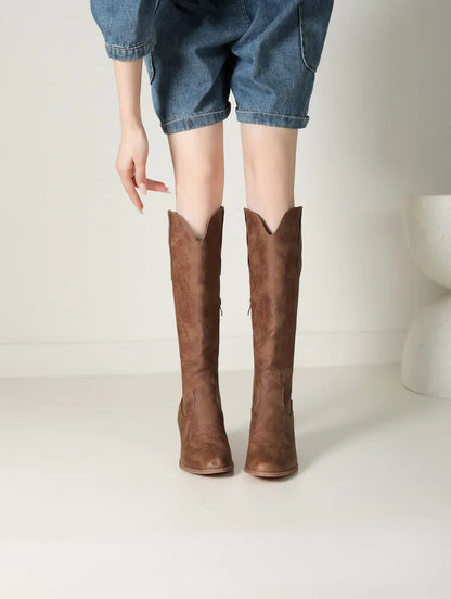 Ladies Synthetic Leather High Riding Boots