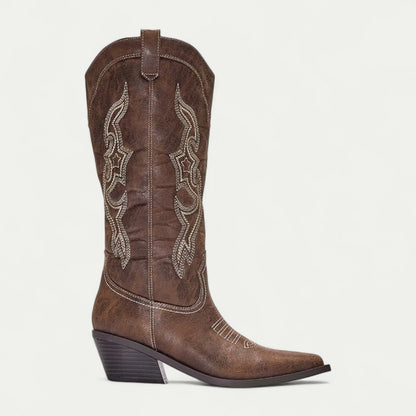 Ladies Classic Leather Cowboy Boots
