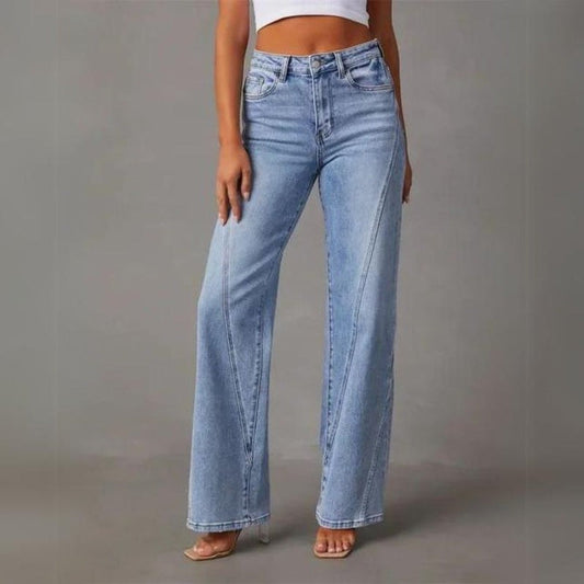 Women's Comfortable High Waist Wide Leg Denim Jeans
