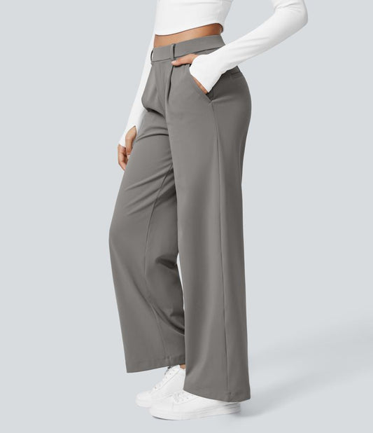Women's Elegant High Waist Wide Leg Trousers