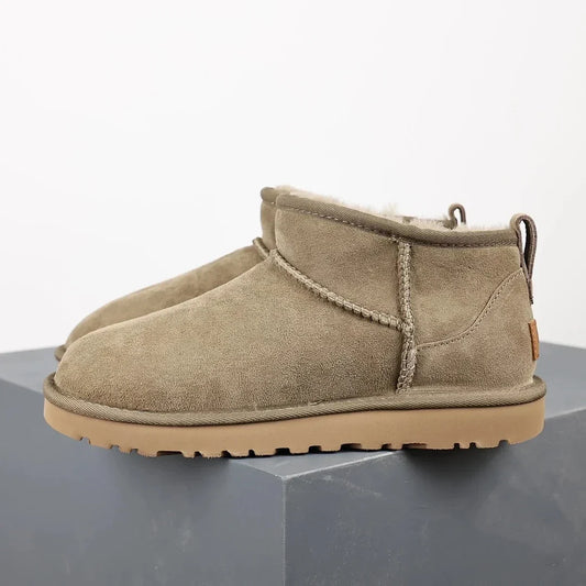 Warm Black Furry Ankle Boots for Women - OutfitLondon