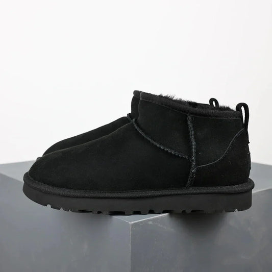 Chic Black Fur Lined Ankle Boots for Women - OutfitLondon