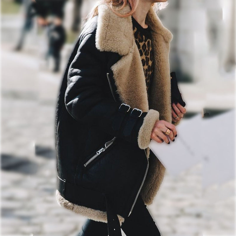 Warm Women's Parka Coat with Adjustable Belt