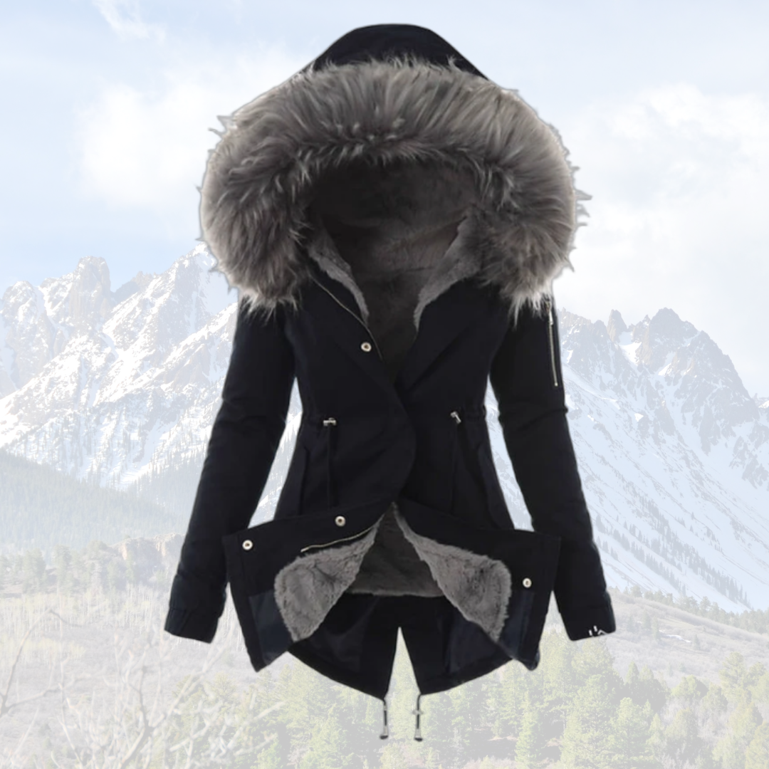 Warm Ladies Faux Fur Parka Coat - OutfitLondon