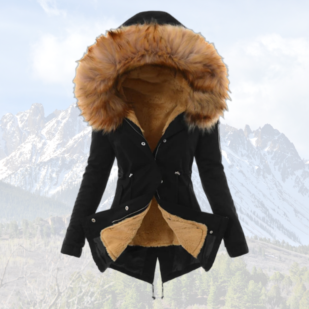 Warm Ladies Faux Fur Parka Coat