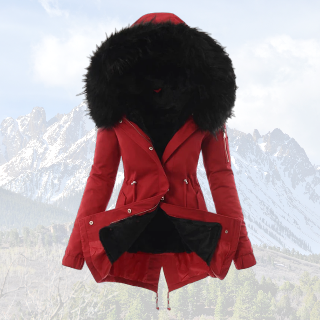 Warm Ladies Faux Fur Parka Coat
