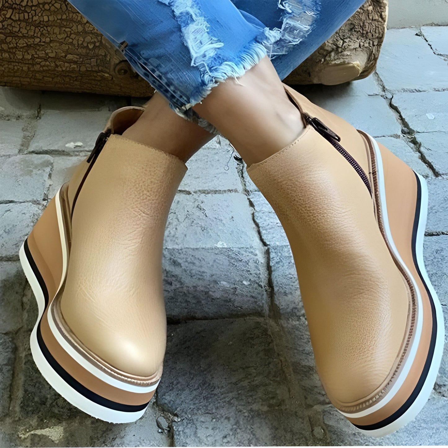 Women's Comfortable Low Heel Ankle Boots
