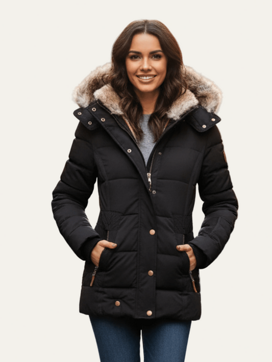Fitted Waist Warm Winter Coat - OutfitLondon