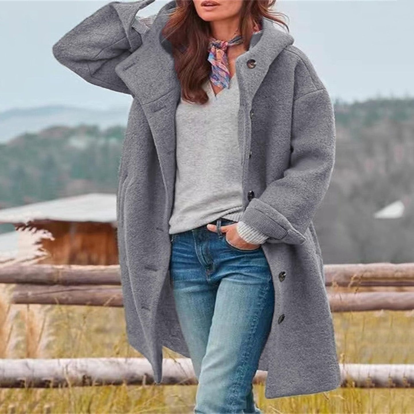 Warm Fleece Lined Ladies Hooded Jacket