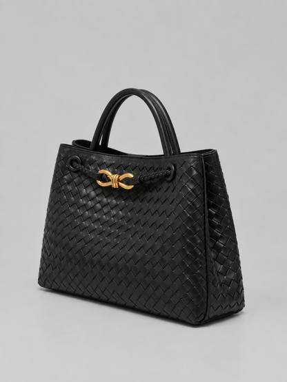 Women's Stylish Woven Vegan Leather Tote Handbag