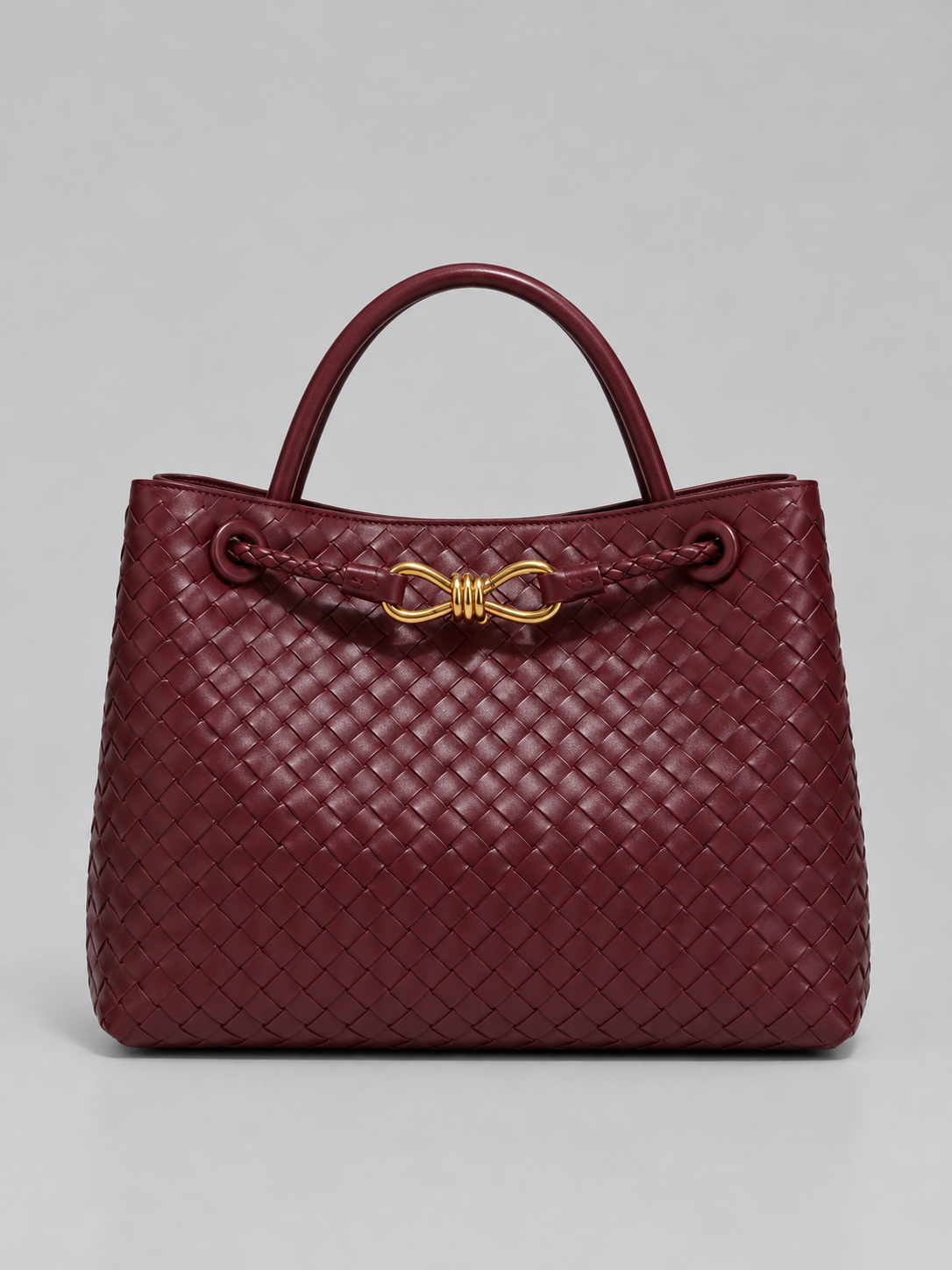 Women's Stylish Woven Vegan Leather Tote Handbag