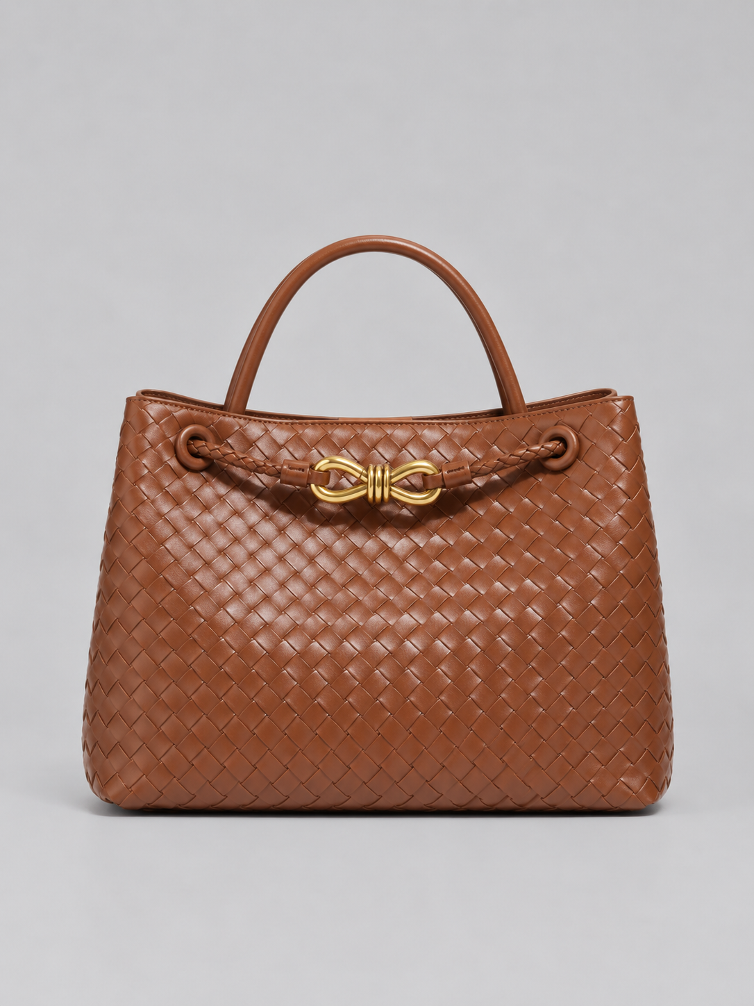 Women's Stylish Woven Vegan Leather Tote Handbag
