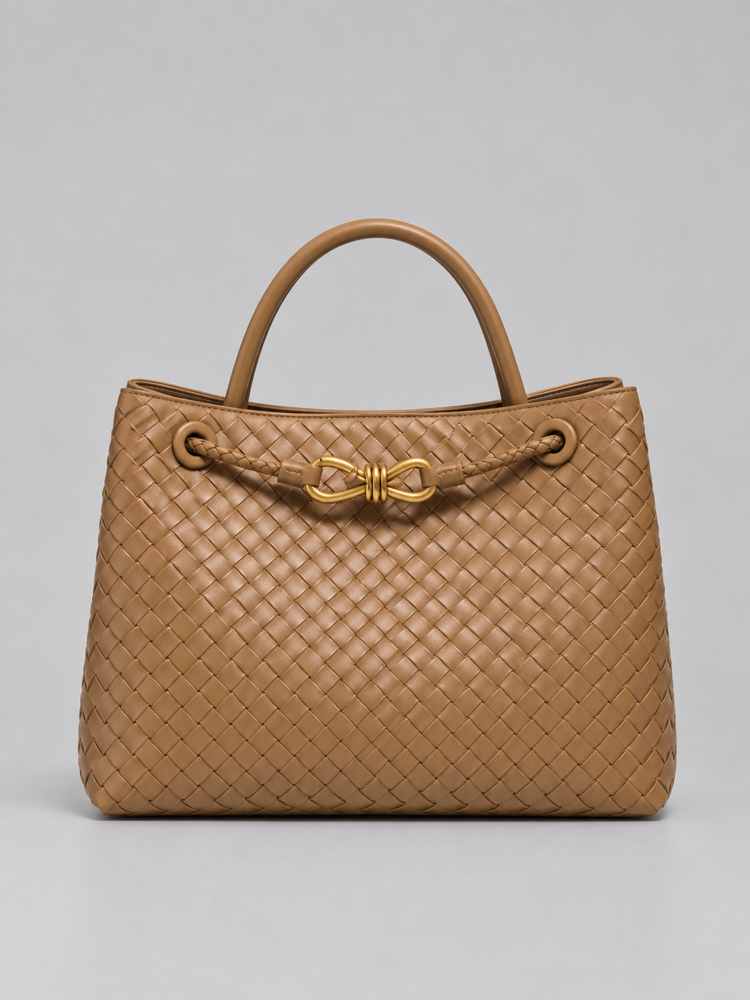 Women's Stylish Woven Vegan Leather Tote Handbag