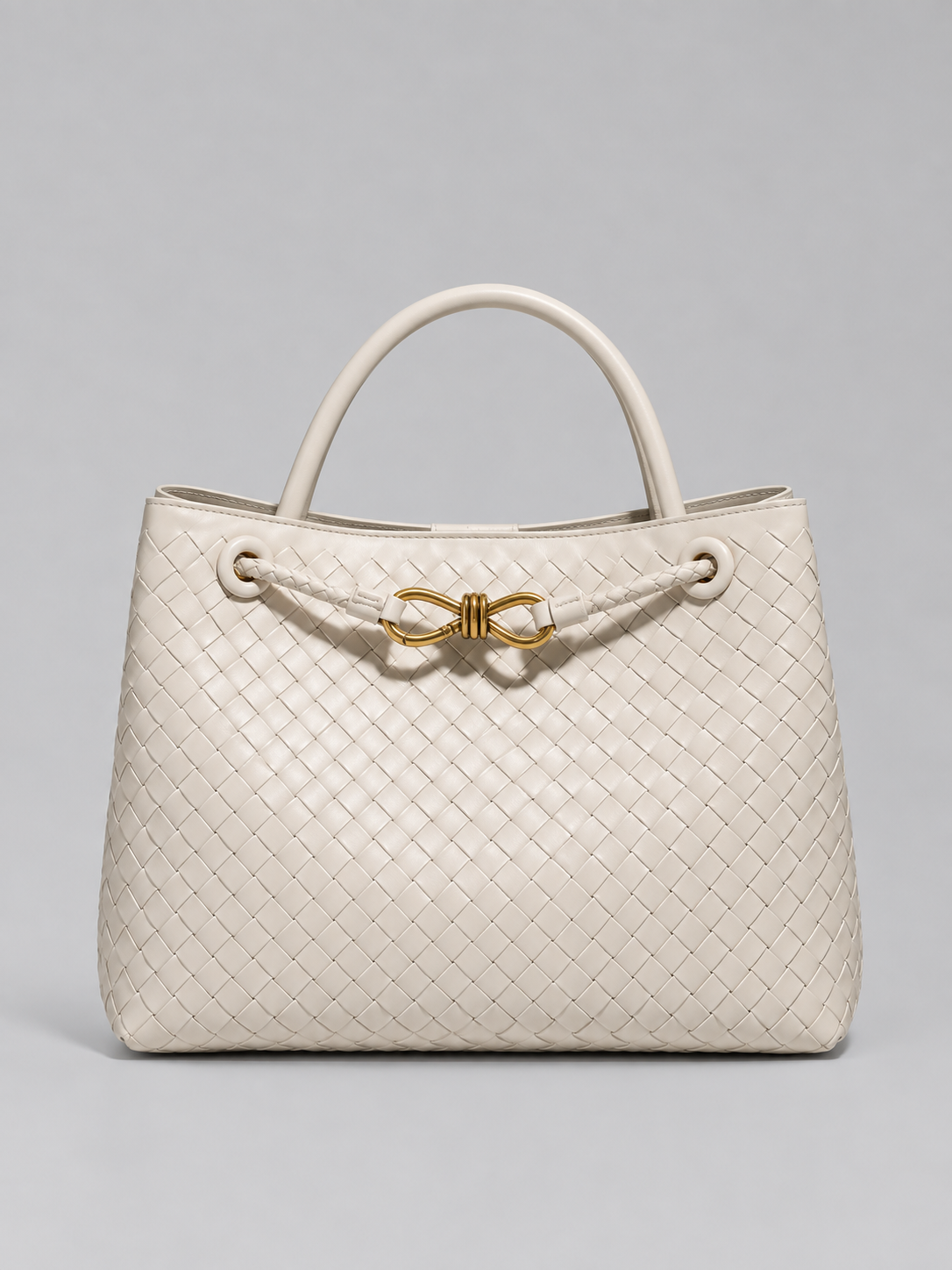 Women's Stylish Woven Vegan Leather Tote Handbag