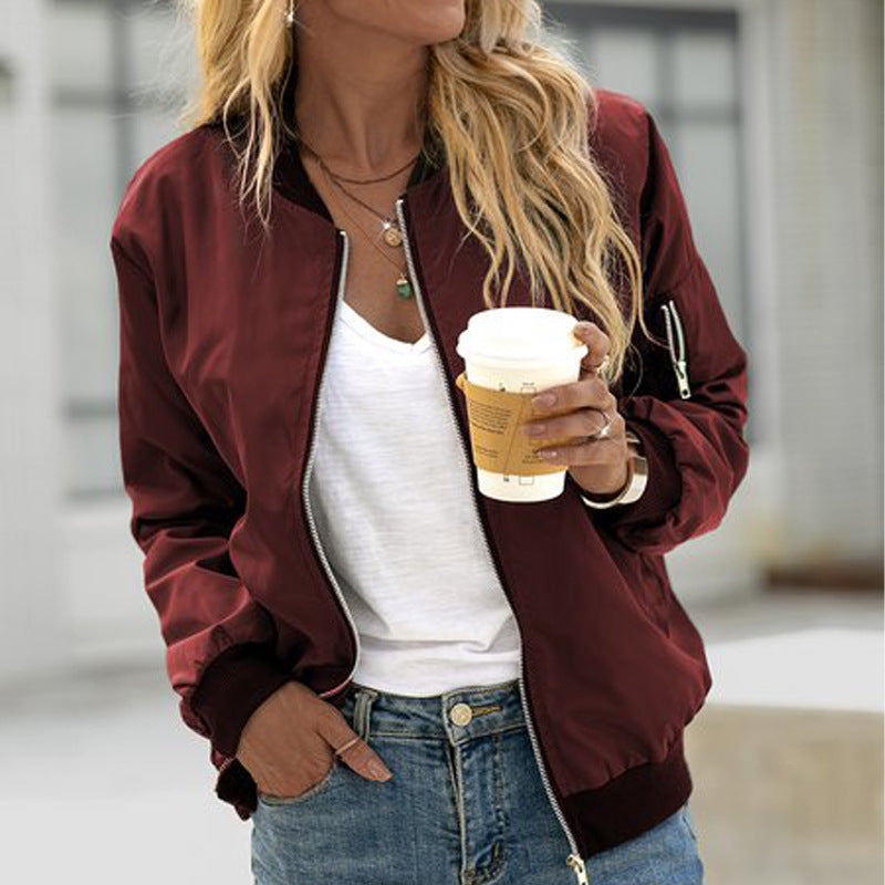 Warm Women's Zip-Up Winter Parka Jacket with Pockets