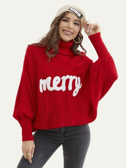 Women's Soft Cable Knit Turtleneck Sweater - OutfitLondon